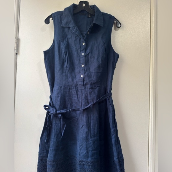 Tahari Navy Sleeveless Mini Dress - Picture 2 of 13